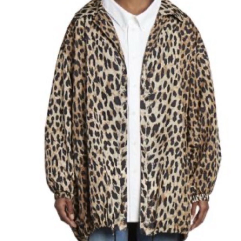 Balenciaga Leopard Print Cocoon Windbreaker Jacket